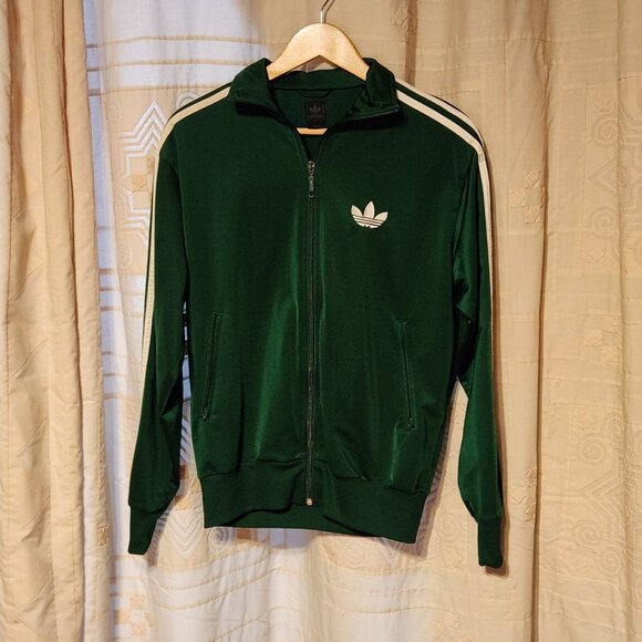 💚 Vintage Adidas Trefoil Full Zip Track Jacket Small Green 👟 - Picture 2 of 7